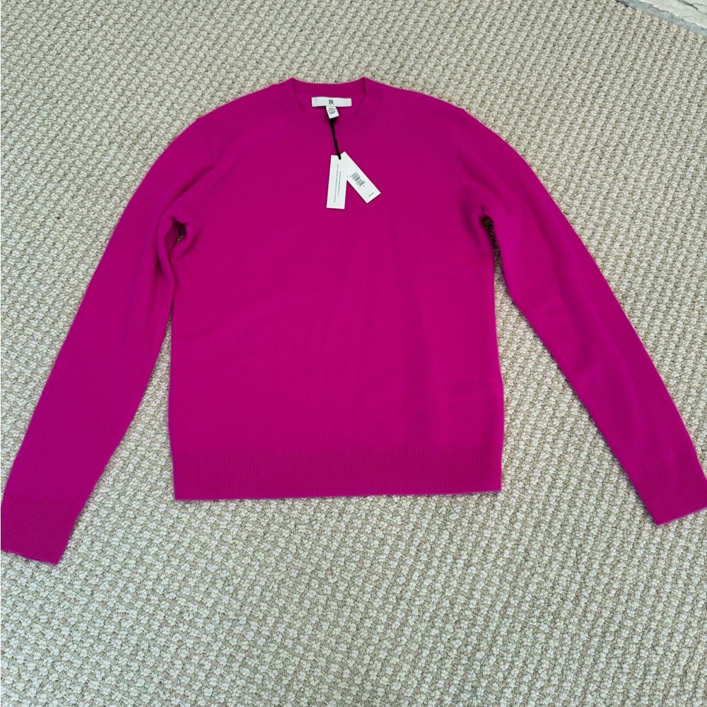 Banana Republic Fuchsia Crew Neck Cashmere Sweater